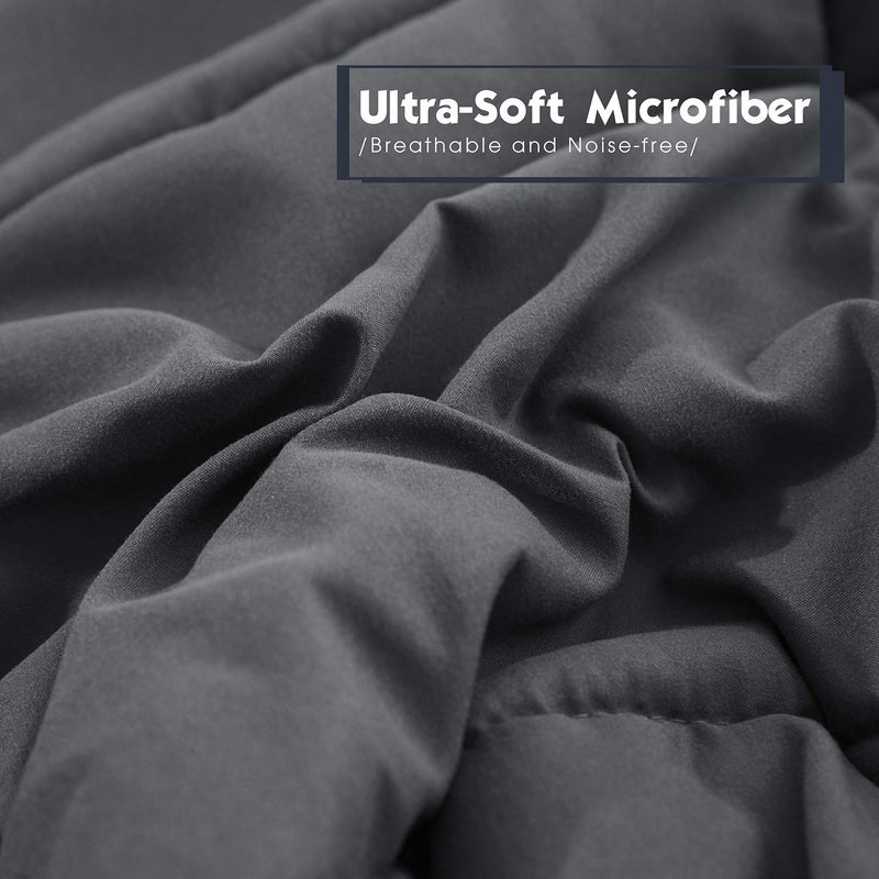 Hi -G HIG 3pc Gray Twin/Twin XL Comforter Set - All Season Reversible Down Alternative Comforter with Two Sham - Quilted Duvet Insert with Corner Tabs - Box Stitched Blanket - Breathable, Soft - Image 5